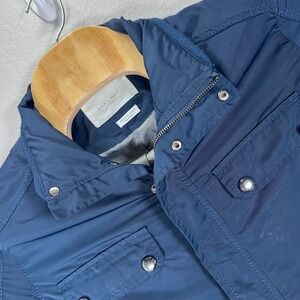 Zara Man Lightweight Jacket Full Zip Snap Button Blue Size L